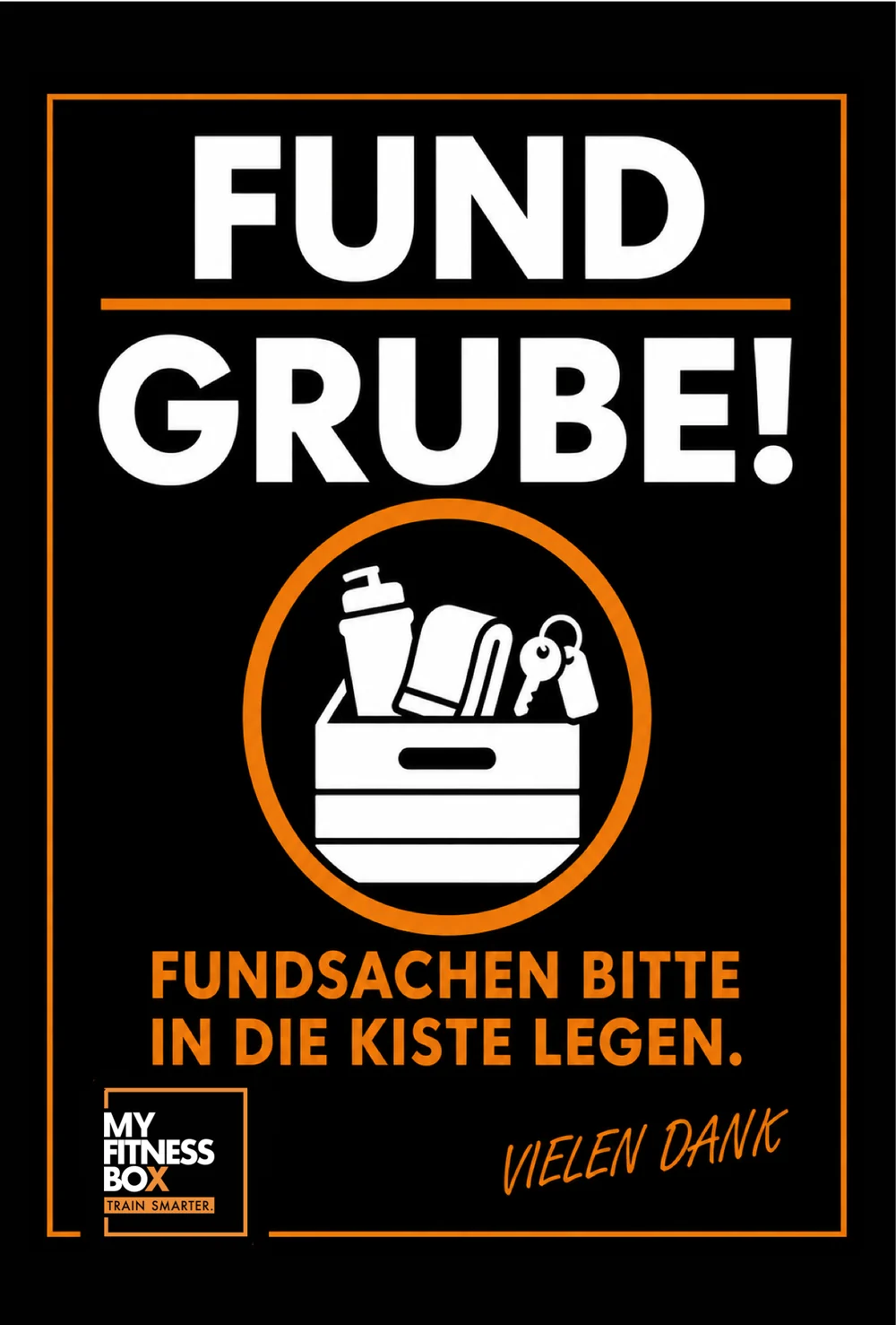 Beschilderung im Studio für My Fitnessbox