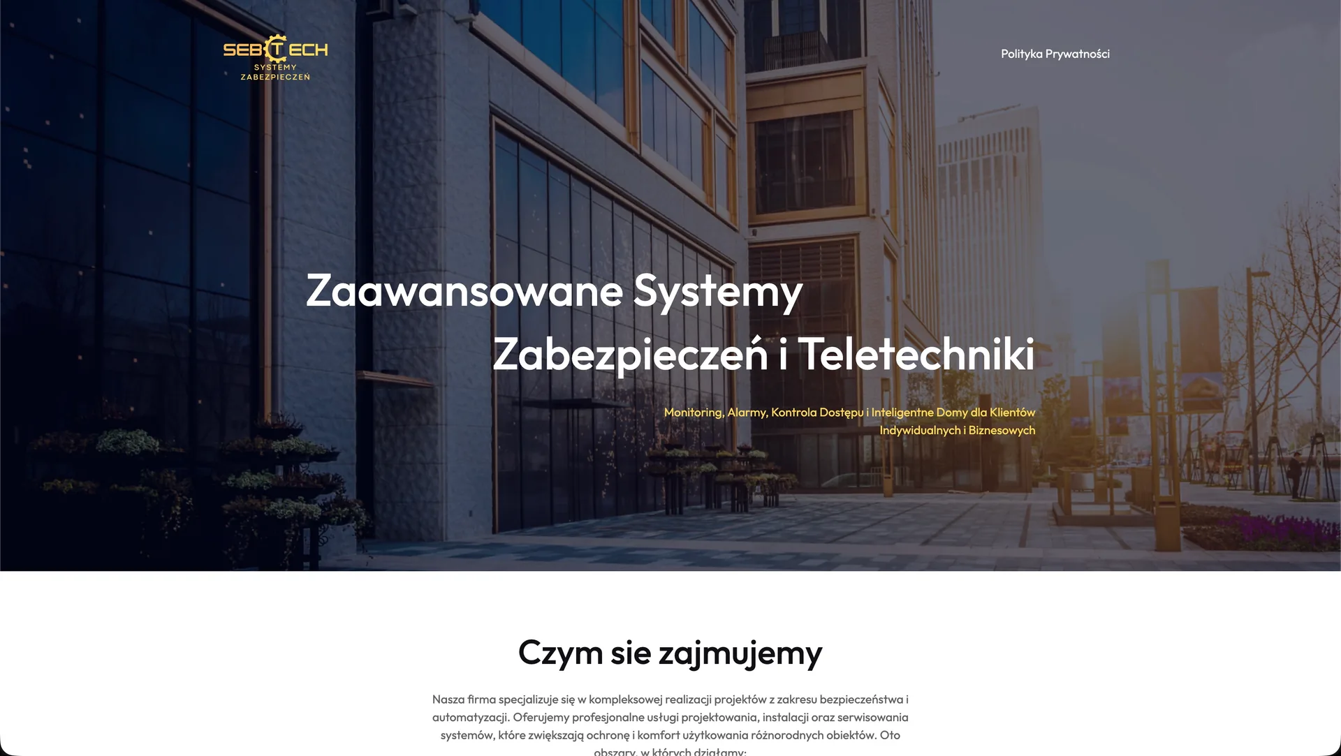 Startseite der Website von SebTech, umgesetzt von Fog Ninja